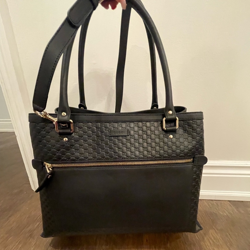Gucci Black Quilted Tote Bag